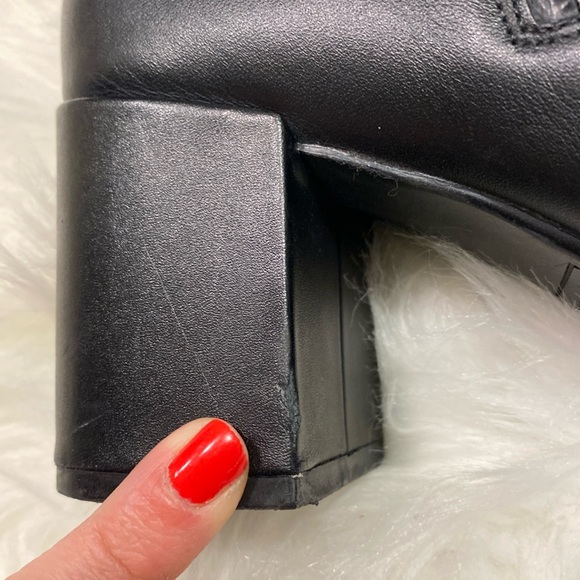 Blondo Tasel Waterproof Black Leather Block Heel Ankle Booties Boots, Size 10 - Picture 9 of 15